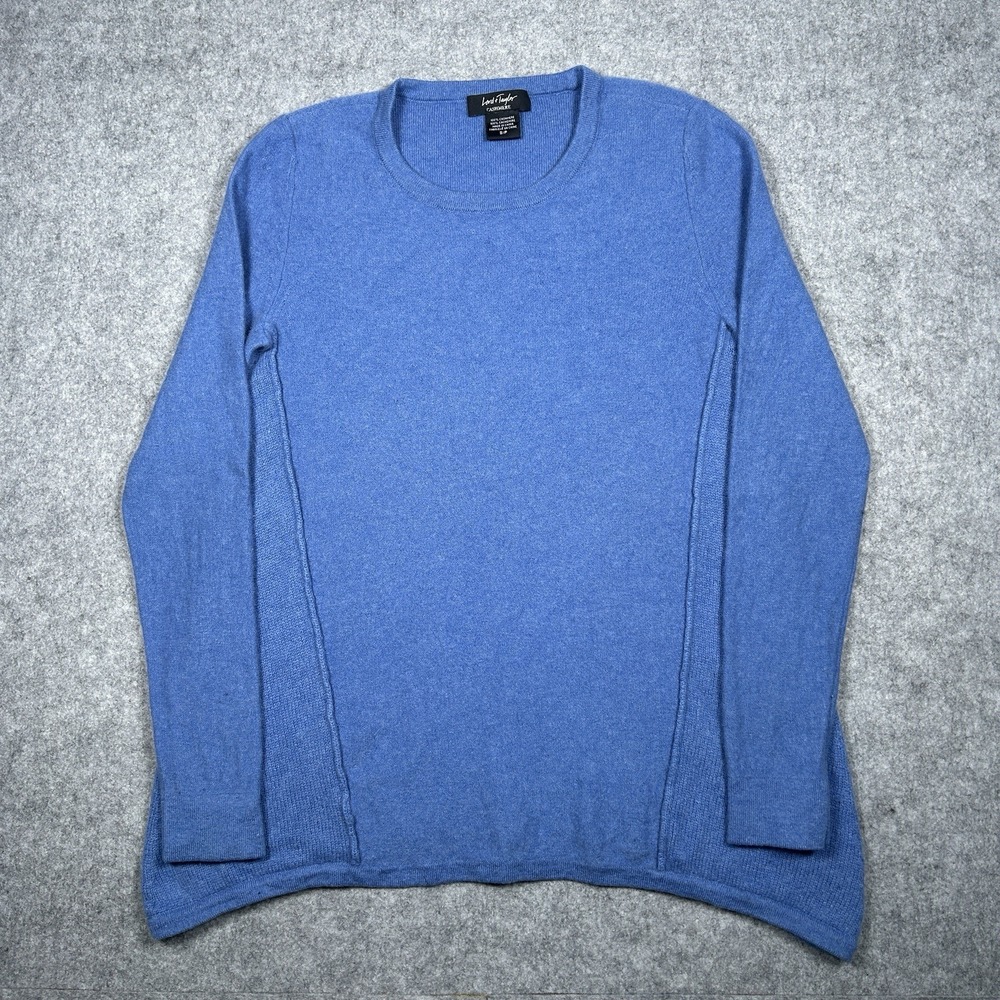 Lord Taylor Sweater 100% Cashmere Womens Small Blue Baggy Preppy Lightweight